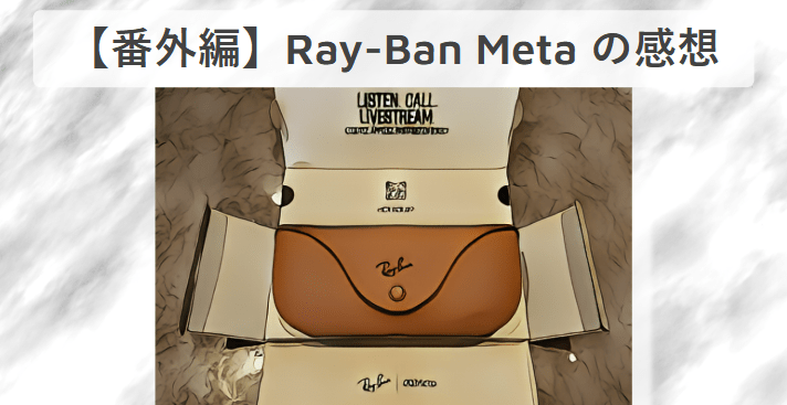 【番外編】Ray-Ban Meta スマートグラスの感想